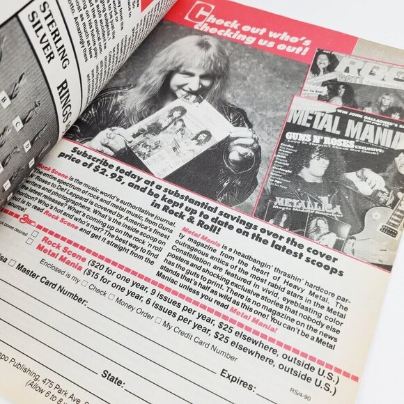 Rock Scene Magazine Skid Row Motley Crue Aerosmith VTG April 1990 Unread Stock - Picture 10 of 12